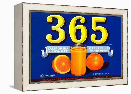 365 Orange Crate Label-null-Framed Stretched Canvas