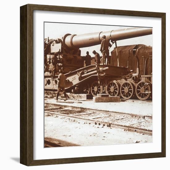 370 railway gun named 'Louise', Mailly, northern France, c1914-c1918-Unknown-Framed Photographic Print