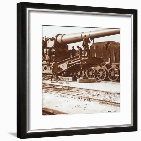 370 railway gun named 'Louise', Mailly, northern France, c1914-c1918-Unknown-Framed Photographic Print