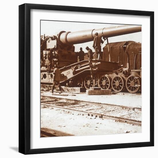 370 railway gun named 'Louise', Mailly, northern France, c1914-c1918-Unknown-Framed Photographic Print