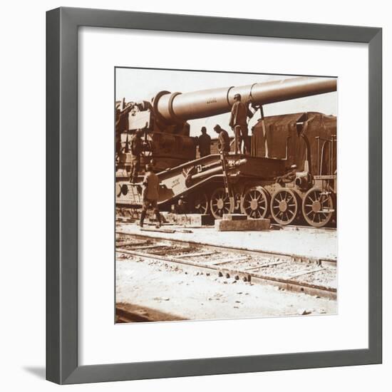370 railway gun named 'Louise', Mailly, northern France, c1914-c1918-Unknown-Framed Photographic Print