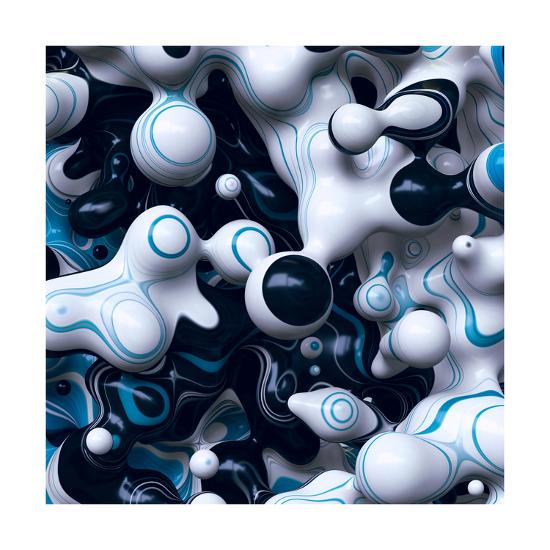 3d Abstract Wavy Bubbles Background Black White Paint Splash