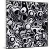3D Abstract Wavy Bubbles Background, Zebra Balls, Colored Striped Fordite Shapes-wacomka-Mounted Art Print