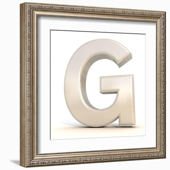 3D Alphabet, Letter G Isolated On White Background-Andriy Zholudyev-Framed Art Print