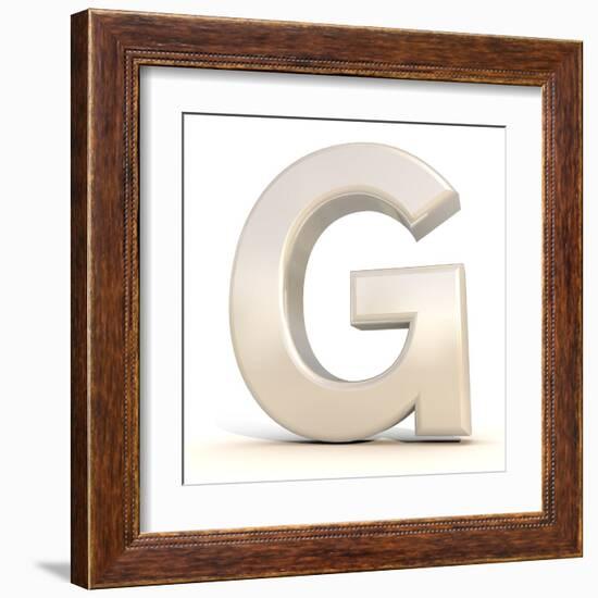 3D Alphabet, Letter G Isolated On White Background-Andriy Zholudyev-Framed Art Print