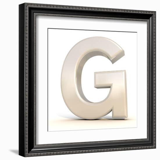 3D Alphabet, Letter G Isolated On White Background-Andriy Zholudyev-Framed Art Print