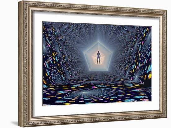 3D Concept of How Mankind Will Use Portals to Travel Through Time and Space-null-Framed Art Print