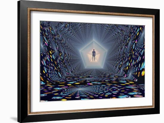 3D Concept of How Mankind Will Use Portals to Travel Through Time and Space-null-Framed Art Print