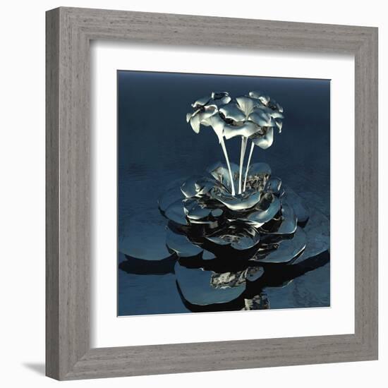 3D Flower-kjolak-Framed Art Print