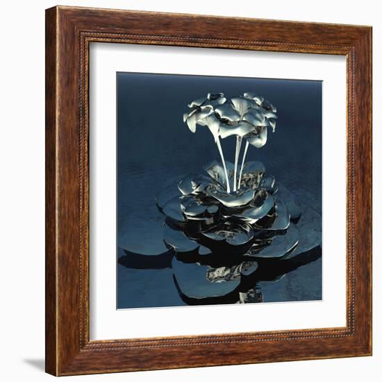 3D Flower-kjolak-Framed Art Print