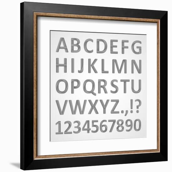 3D Font-theseamuss-Framed Art Print