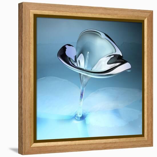 3D Glass Flower-kjolak-Framed Stretched Canvas