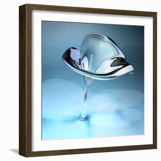 3D Glass Flower-kjolak-Framed Art Print