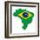 3D Map Of Brazil-vinz89-Framed Art Print