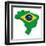 3D Map Of Brazil-vinz89-Framed Art Print