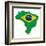 3D Map Of Brazil-vinz89-Framed Art Print