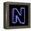 3D Neon Alphabet, Letter N Isolated On Black Background-Andriy Zholudyev-Framed Stretched Canvas