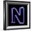 3D Neon Alphabet, Letter N Isolated On Black Background-Andriy Zholudyev-Framed Premium Giclee Print