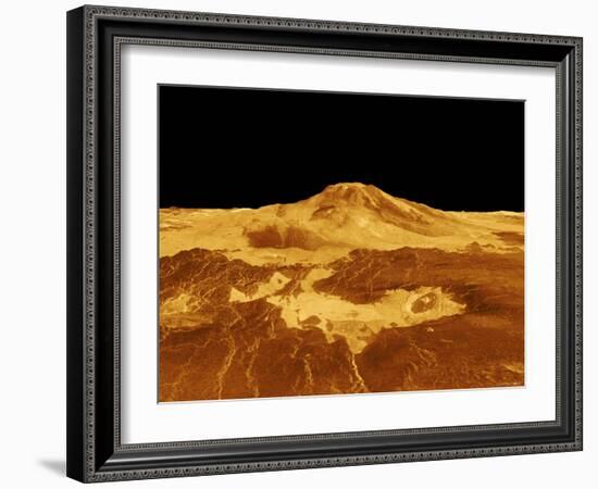 3D Perspective View of Maat Mons on Venus-Stocktrek Images-Framed Photographic Print