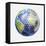 3D Rendering of a Planet Earth Golf Ball, White Background-null-Framed Stretched Canvas