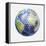 3D Rendering of a Planet Earth Golf Ball, White Background-null-Framed Stretched Canvas