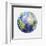 3D Rendering of a Planet Earth Golf Ball, White Background-null-Framed Art Print