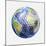 3D Rendering of a Planet Earth Golf Ball, White Background-null-Mounted Art Print