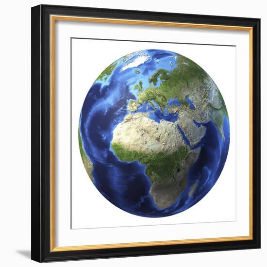 3D Rendering of Planet Earth, Centered On Africa And Europe-Stocktrek Images-Framed Photographic Print