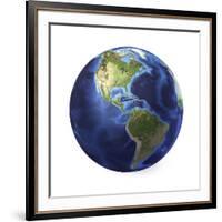 3D Rendering of Planet Earth, Centered on North America and South America-null-Framed Art Print