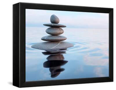 3d Rendering Of Zen Stones In Water With Reflection Peace Balance Meditation Relaxation Concept Photographic Print F9photos Art Com
