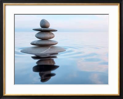 3d Rendering Of Zen Stones In Water With Reflection Peace Balance Meditation Relaxation Concept Photographic Print F9photos Art Com