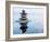 3D Rendering of Zen Stones in Water with Reflection - Peace Balance Meditation Relaxation Concept-f9photos-Framed Photographic Print