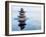 3D Rendering of Zen Stones in Water with Reflection - Peace Balance Meditation Relaxation Concept-f9photos-Framed Photographic Print