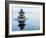 3D Rendering of Zen Stones in Water with Reflection - Peace Balance Meditation Relaxation Concept-f9photos-Framed Photographic Print