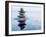 3D Rendering of Zen Stones in Water with Reflection - Peace Balance Meditation Relaxation Concept-f9photos-Framed Photographic Print