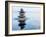 3D Rendering of Zen Stones in Water with Reflection - Peace Balance Meditation Relaxation Concept-f9photos-Framed Photographic Print