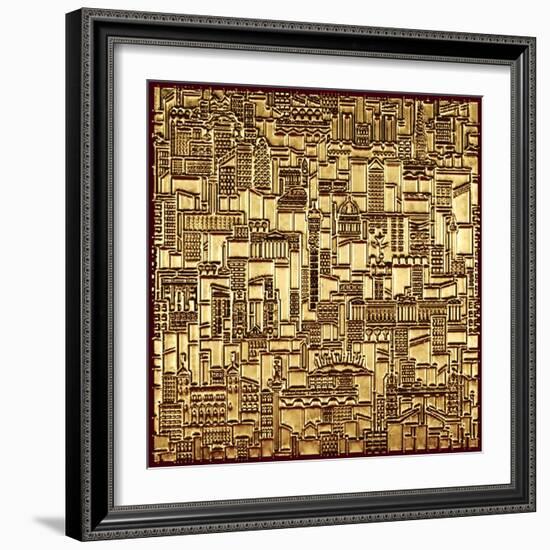 3D Wall Art Gold Picture Modern-deckorator-Framed Art Print