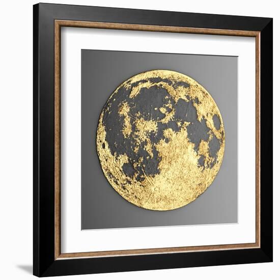 3D Wall Art Picture Modern Moon Gold-deckorator-Framed Art Print