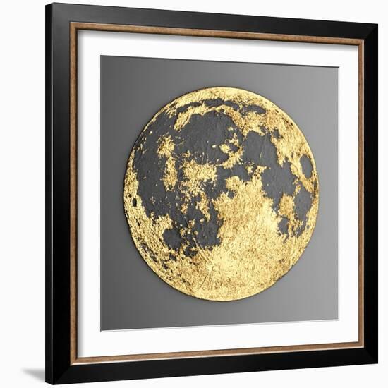 3D Wall Art Picture Modern Moon Gold-deckorator-Framed Premium Giclee Print