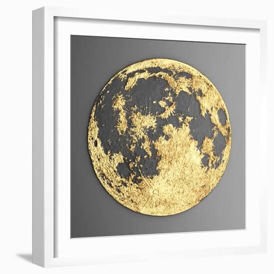 3D Wall Art Picture Modern Moon Gold-deckorator-Framed Premium Giclee Print