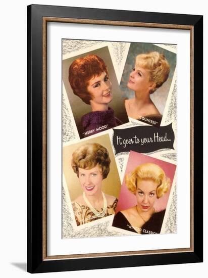 4 60's Hair Styles, Retro-null-Framed Art Print