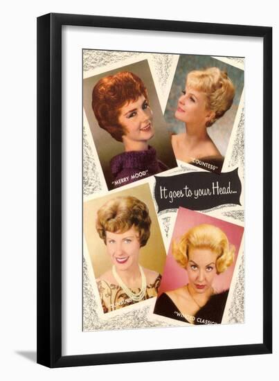 4 60's Hair Styles, Retro-null-Framed Art Print