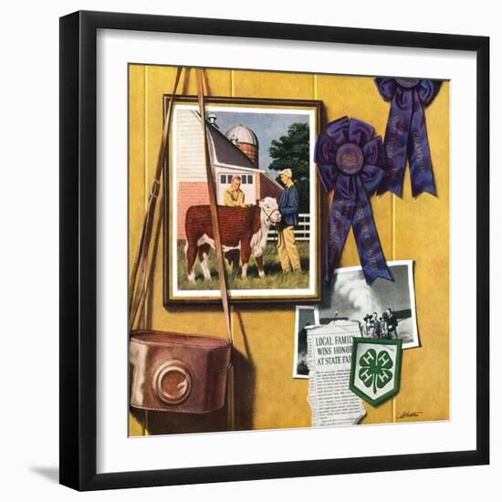 "4-H Momentos,"April 1, 1950-John Atherton-Framed Giclee Print