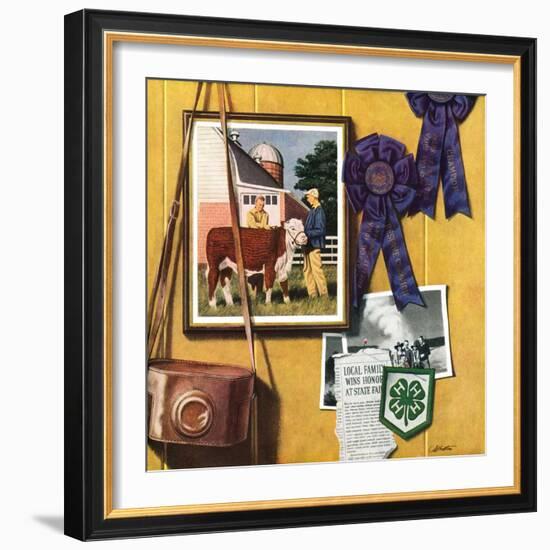 "4-H Momentos,"April 1, 1950-John Atherton-Framed Giclee Print