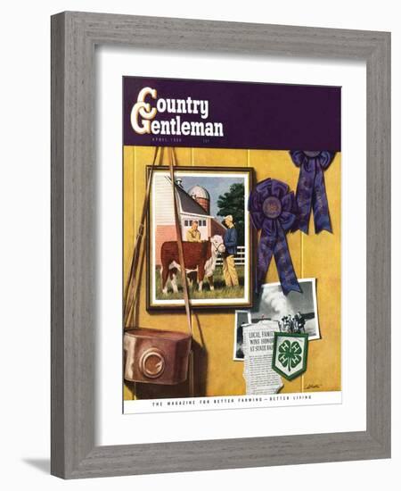 "4-H Momentos," Country Gentleman Cover, April 1, 1950-John Atherton-Framed Giclee Print