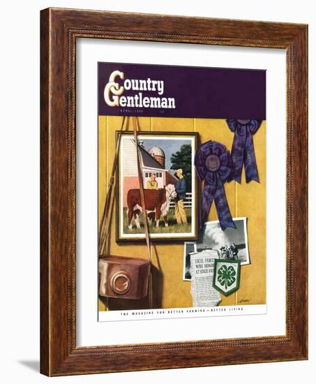 "4-H Momentos," Country Gentleman Cover, April 1, 1950-John Atherton-Framed Giclee Print