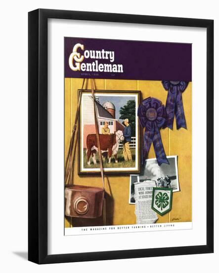 "4-H Momentos," Country Gentleman Cover, April 1, 1950-John Atherton-Framed Giclee Print