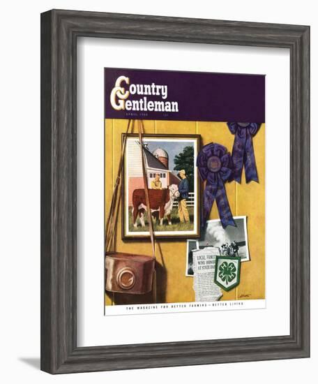 "4-H Momentos," Country Gentleman Cover, April 1, 1950-John Atherton-Framed Giclee Print