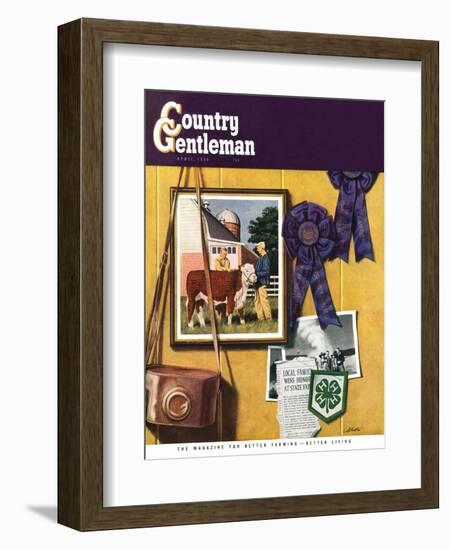 "4-H Momentos," Country Gentleman Cover, April 1, 1950-John Atherton-Framed Giclee Print