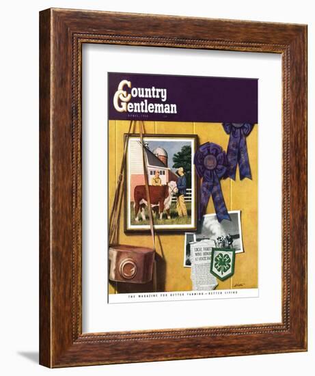 "4-H Momentos," Country Gentleman Cover, April 1, 1950-John Atherton-Framed Giclee Print